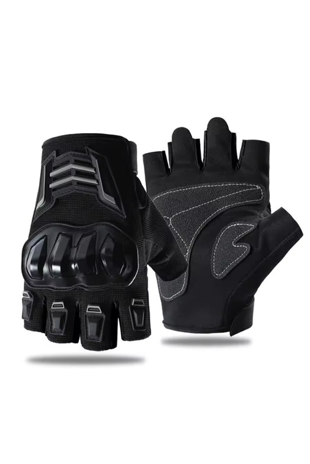 L Black Half Finger Men's Gloves Outdoor F Protective Gloves Sports Wear resistant Motorcycle Bicycl
