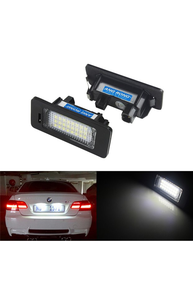 WHITE 6000K ANGRONG 2x Canbus LED License Number Plate Light Lamp For BMW 3 5 Series E39 E60 E61 E90