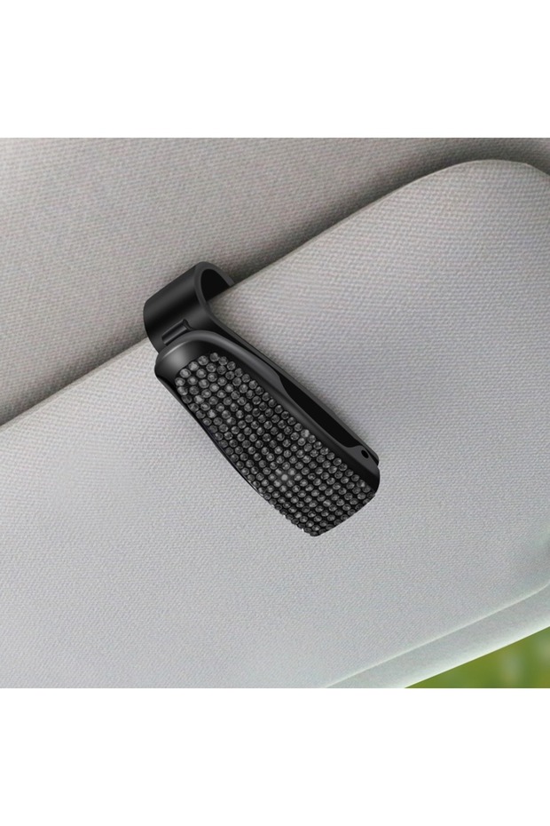 black Sunglasses Clip Car Sunshades Sun Visor Rhinestone Portable Universal Myopia Glasses Bracket C