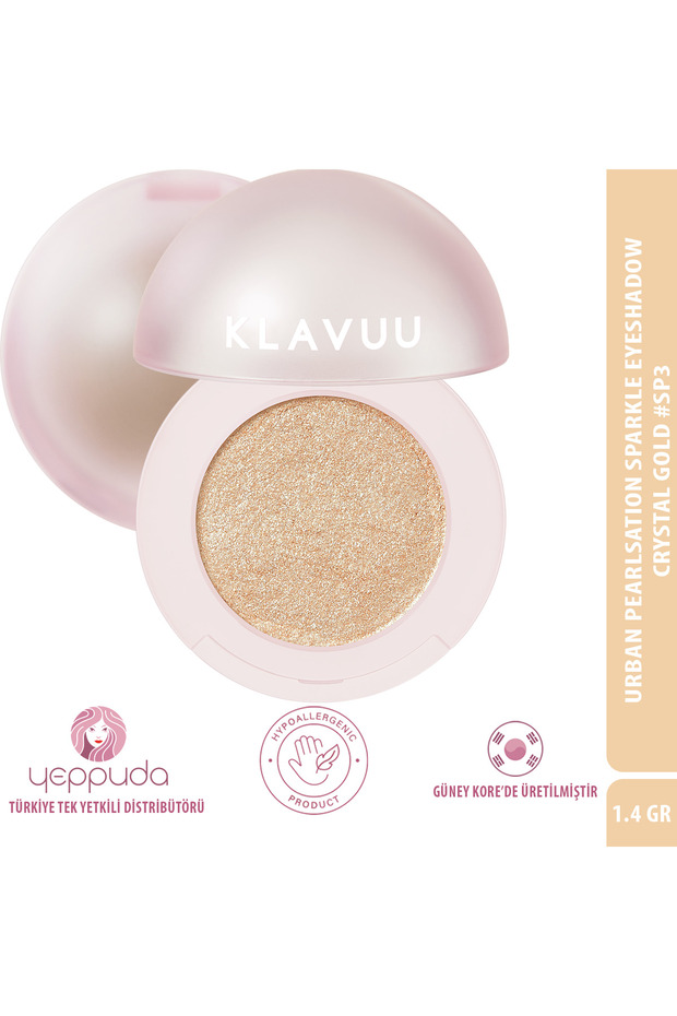 Intensely Pigmented, Korean Pearl Essence and Glitter Containing Eyeshadow 03 Crystal Gold Urban Pearlsation Sparkle