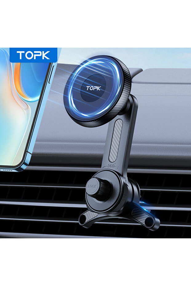 For Air Vent TOPK Fits MagSafe Car Phone Holder, Strong Magnetic Phone Holder for iPhone 15, Vent Ca
