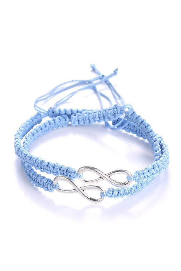 2 blue set 2 pcs New Retro Infinity Handmade Bracelet Set Friendship Bracelet Set Men Couples Bracel