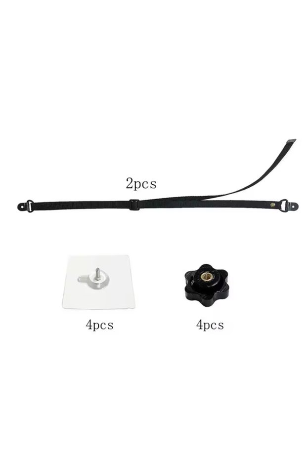 Black 2Pcs 2 Pcs Adjustable TV Safety Straps,No-Drill Adhesive Anti-Tip Furniture Anchors For Baby