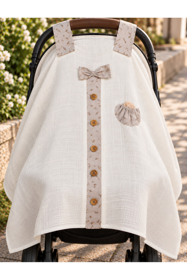 100% Organic Cotton Multi-Purpose Muslin Stroller Cover & Nursing Cover
