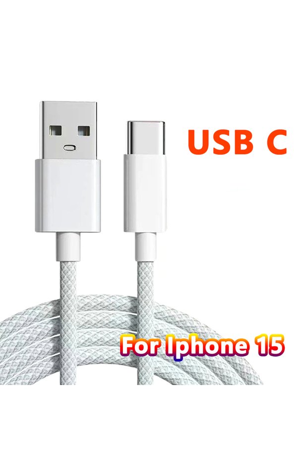 0.5m WHITE 22.5W 3A USB to Type C Fast Charging Data Cable For iPhone 15/15 Pro/15 Pro Max/15 Plus C