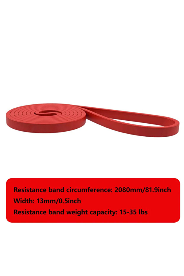 Red 13-35LB 1Pcs Fitness Resistance Band Tough Latex Elastic Exercise Strength Pull-Ups Auxiliary Ba