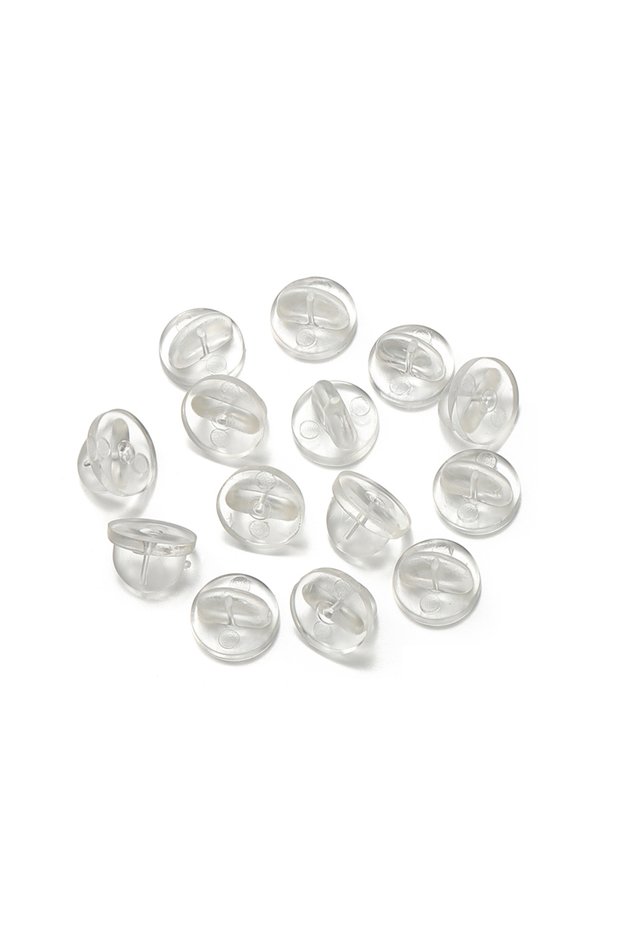 Clear 50pcs Black Rubber Brooch Pin Back Squeeze Badge Holder Butterfly Clasp Clutch
