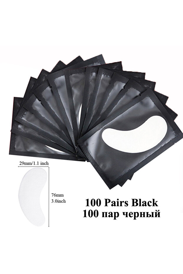 100pairs Black 100pairs eye patches eyelash extension under eyelashes fake lashes stickers lash exte