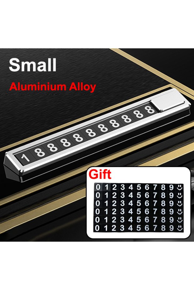 Small Silvery Grippopso Aluminium Alloy Temporary Car Parking Card Car Phone Holder Pla