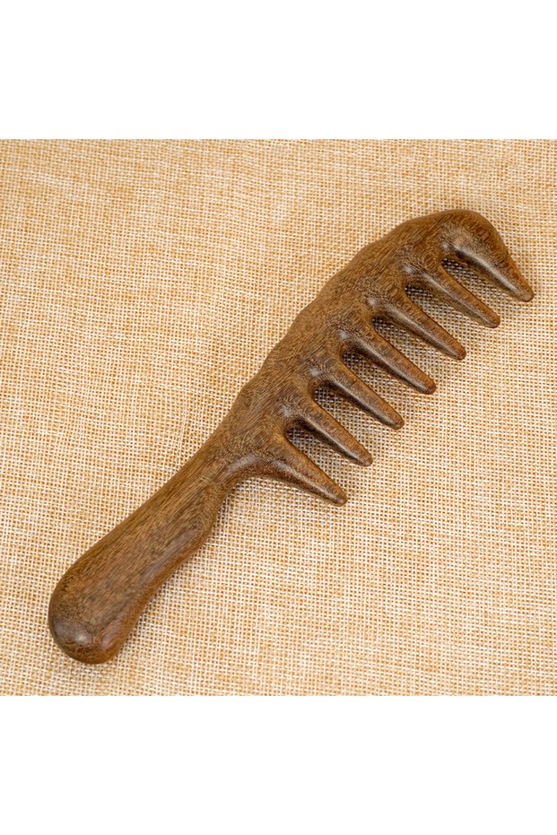 SZ164 1 PC Sandalwood Wide Tooth Comb Handmade Wide Tooth Sandalwood Comb Scalp Massage Hair Pick An
