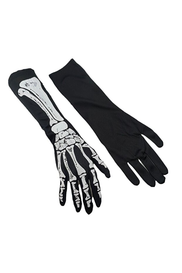 Black Halloween Skeleton Skeleton Gloves Trick Dark Wind Convex Gloves Skeleton Ghost Festival Costu