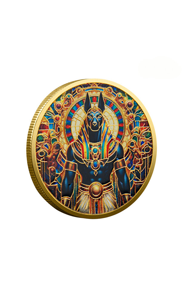 A Doghead God Anubis Commemorative Coin Souvenir Ancient Egyptian Death Guardian