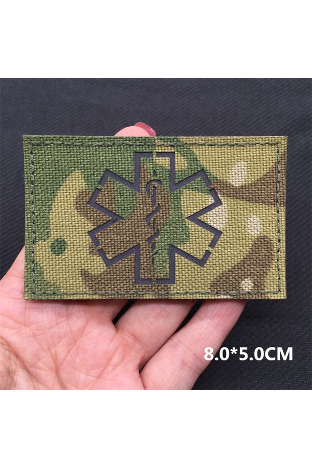 HL-IR055 3D Multicam National Flags IR Reflective Patches on Clothes Backpack Tactical Badges Hook&L