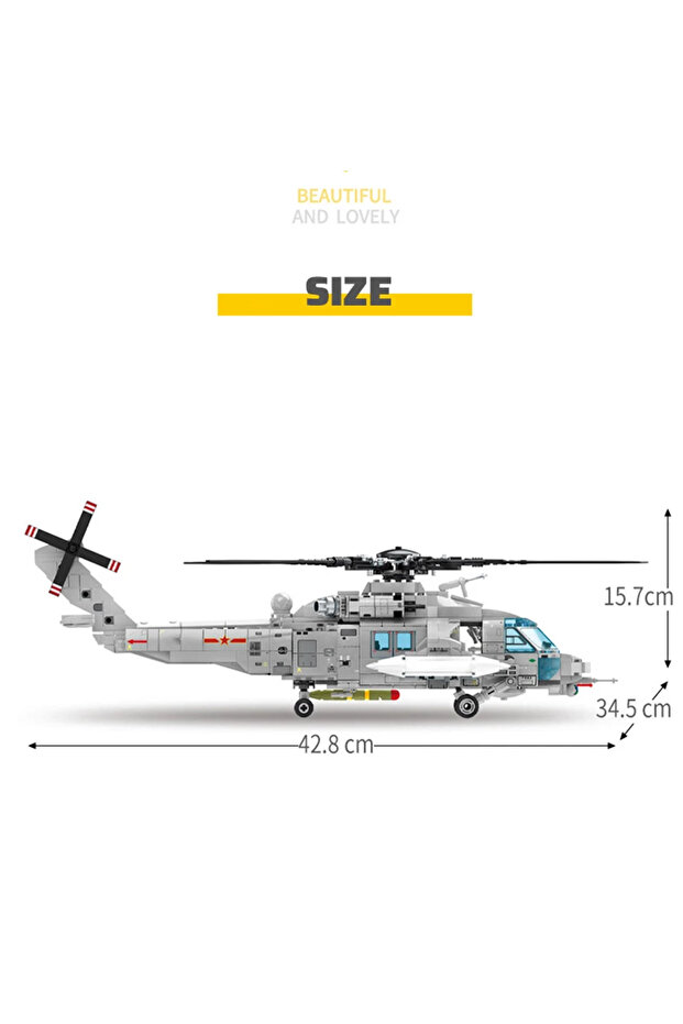 935PCS No Box Technical Armed Police Helicopter Building Blocks Model STEM Kit WW2 Aircraft Warship