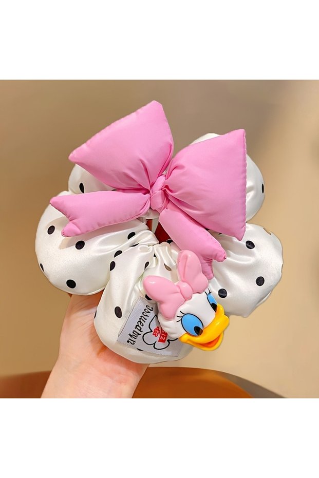 Pink 1pc Minnie Daisy Hairband Flower Bow Minnie Poppy Princess Hair Accessory Cute Cartoon Hair Tie