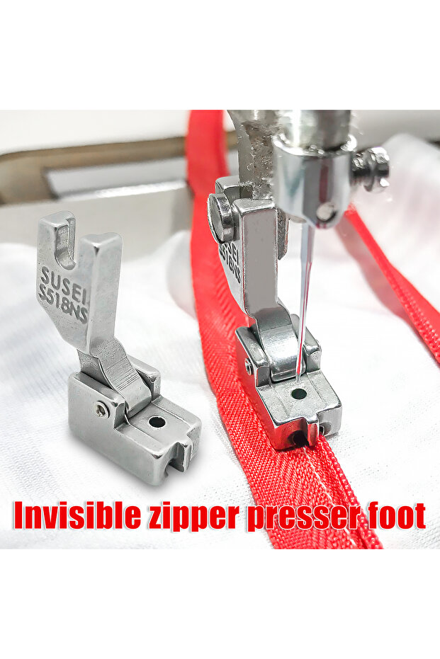 1pcs Light Grey 1pcs flat car presser foot S518NS invisible zipper presser foot flat sewing machine