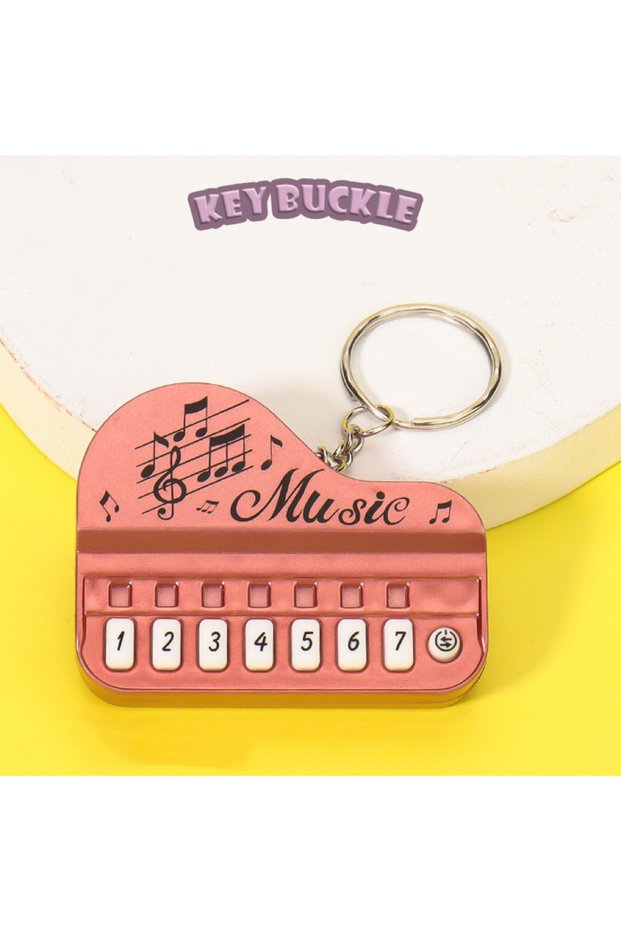 red 1 Pcs Creative Mini Electronic Piano Keychain Pendant Luminous Music Toy Small Gift