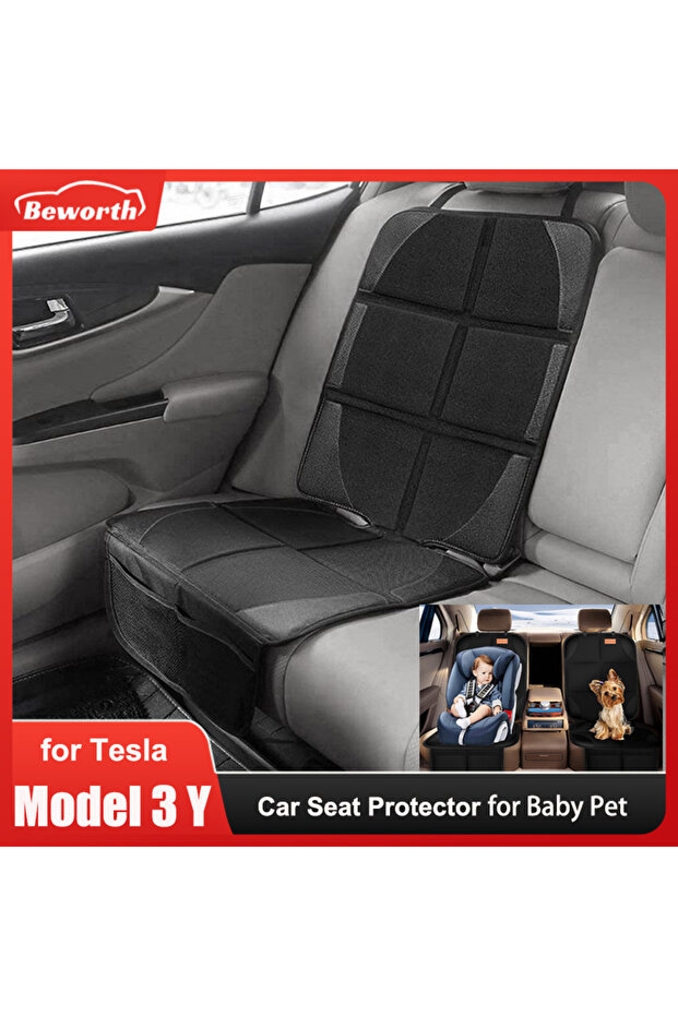 12mm Super thick Seat Cover Protector for Tesla Model 3 Y Juniper Highland 2025 for Kids Baby Back S