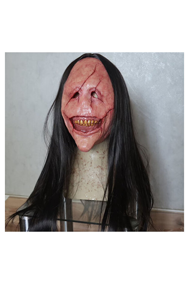 As shown Halloween Scared Mask Scary Demon New Terror Curse Scaring Prop Haired Ghost Cosplay Creepy