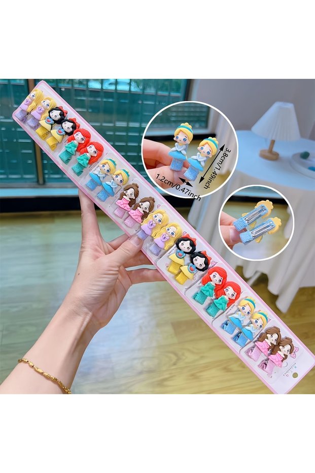 Style B 20pcs Cartoon Princess Hair Clips With Fun Patterns Perfect Gift for Festivals Daily Wear Cu