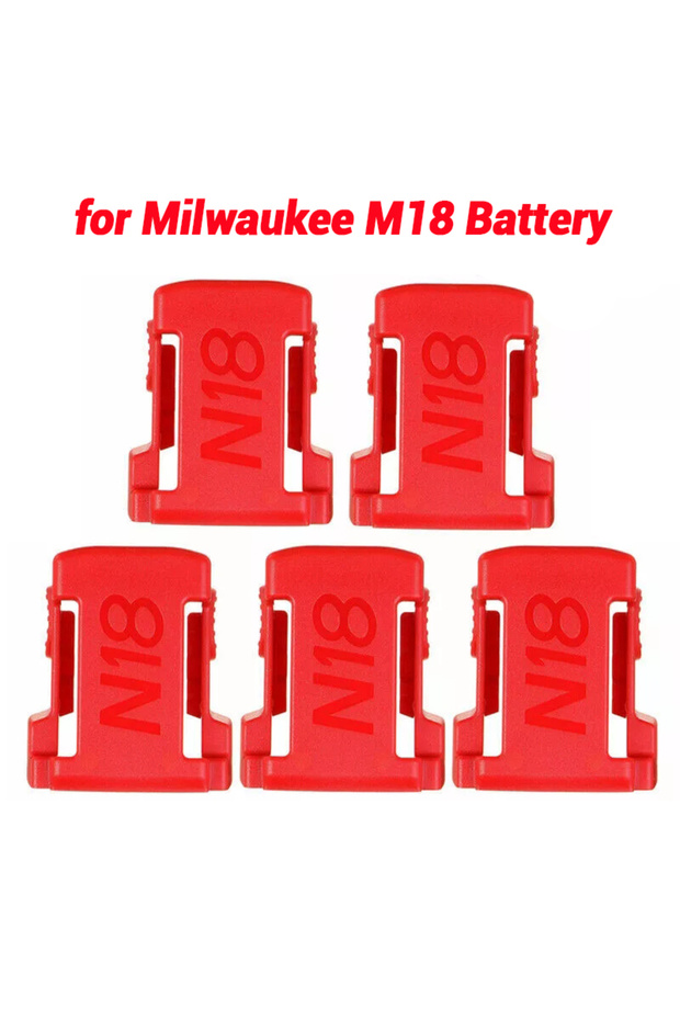 Red for Milwaukee 5PCS Plastic Battery Storage Case Holder Rack for Makita/Bosch/Dewalt /Milwaukee 1