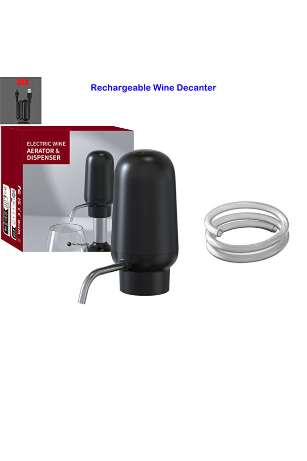 Szie2 Rechargeable Electric Wine Aerator Dispenser One-touch Automatic Wine Decanter Intelligent Bar