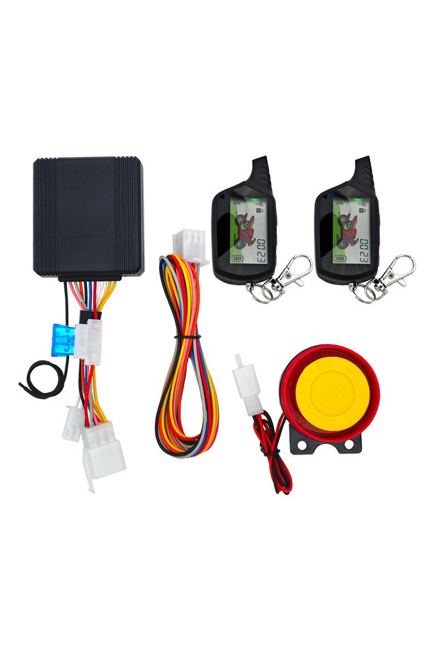 039SS Motorcycle bidirectional anti-theft alarm remote control with vibration chirping display with
