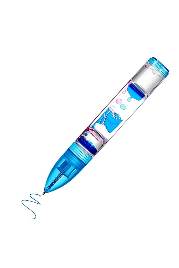 blue 1pc Liquid Motion Bubble Pen-Retractable Ballpoint,6 Colors, Anxiety Relief Stress-Free Writing