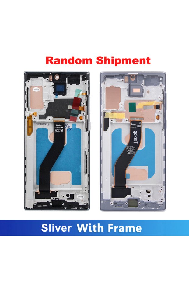 شاشة LCD فضية مع إطار لهاتف سامسونج نوت 10 بلس، مختبرة ومتوافقة مع طرازات N975F وN975 وN975W، مع شاشة لمس