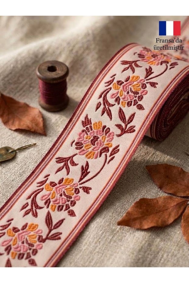 French Floral Pattern Wide Jacquard Webbing / Garment Expansion Ribbon / Special Occasion Decoration Ribbon -62Mm - 10Meters