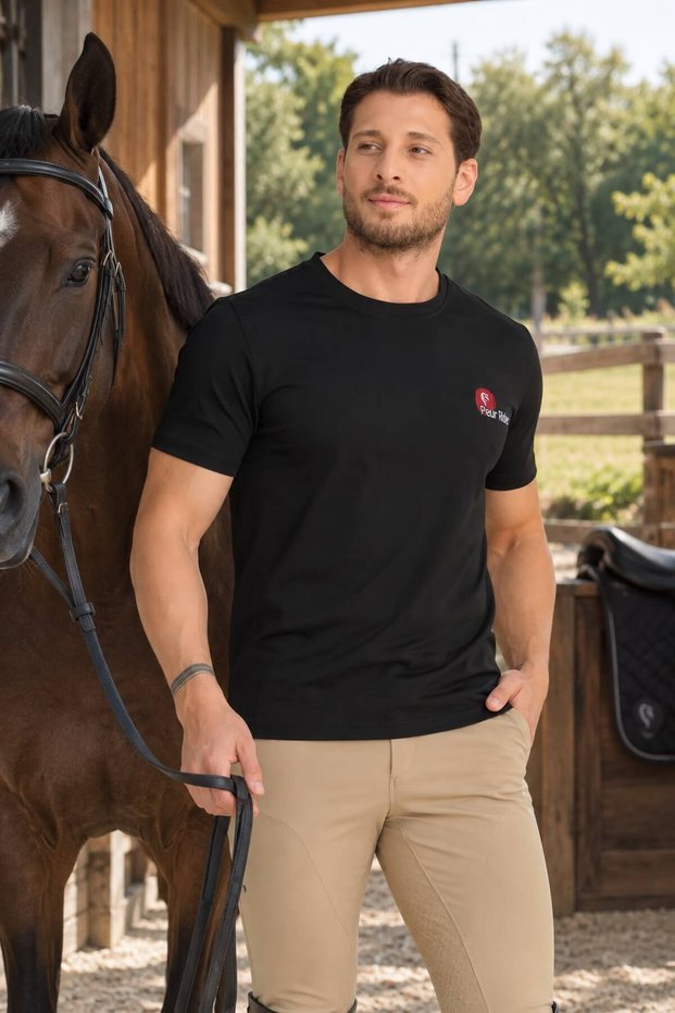 Black Color Short Sleeve Men's Rider T-Shirt