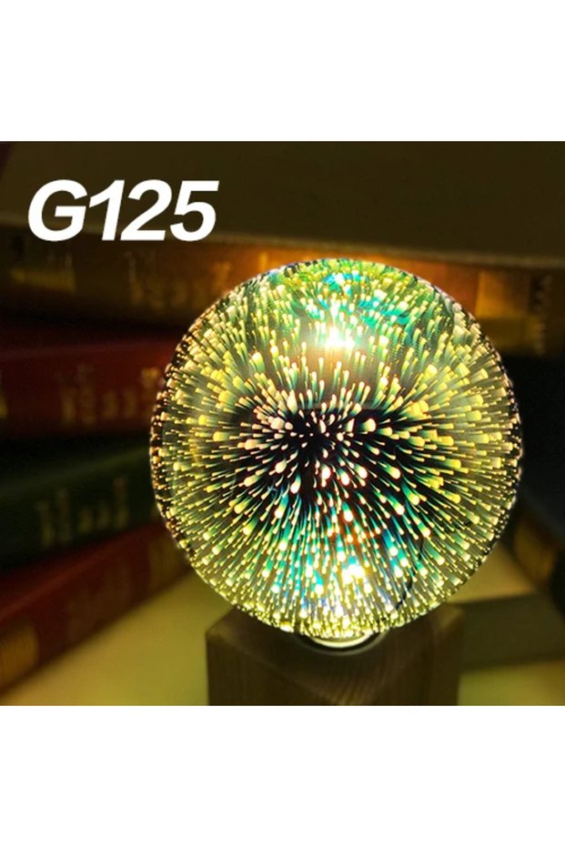 G125 3D LED Light Bulb E27 220V ST64 G80 G95 G125 A60 Diamond Heart Decoration LED Lamp Bulb Holiday