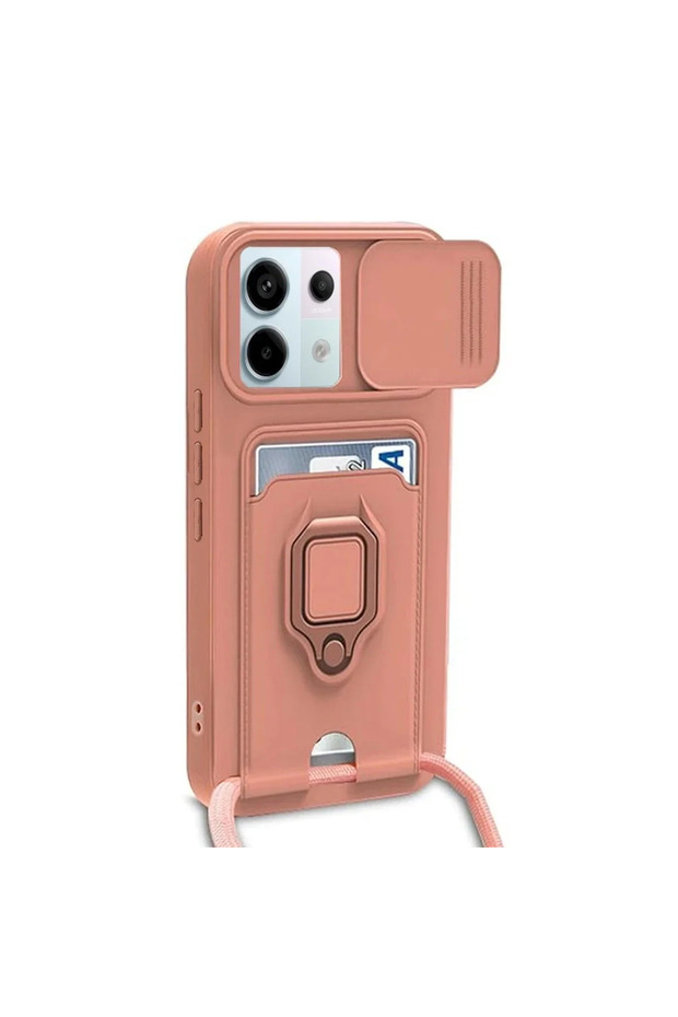 Xiaomi Redmi Note 13 Pro 5g Case Zuma with Business Card and Ring Silicone - Pink