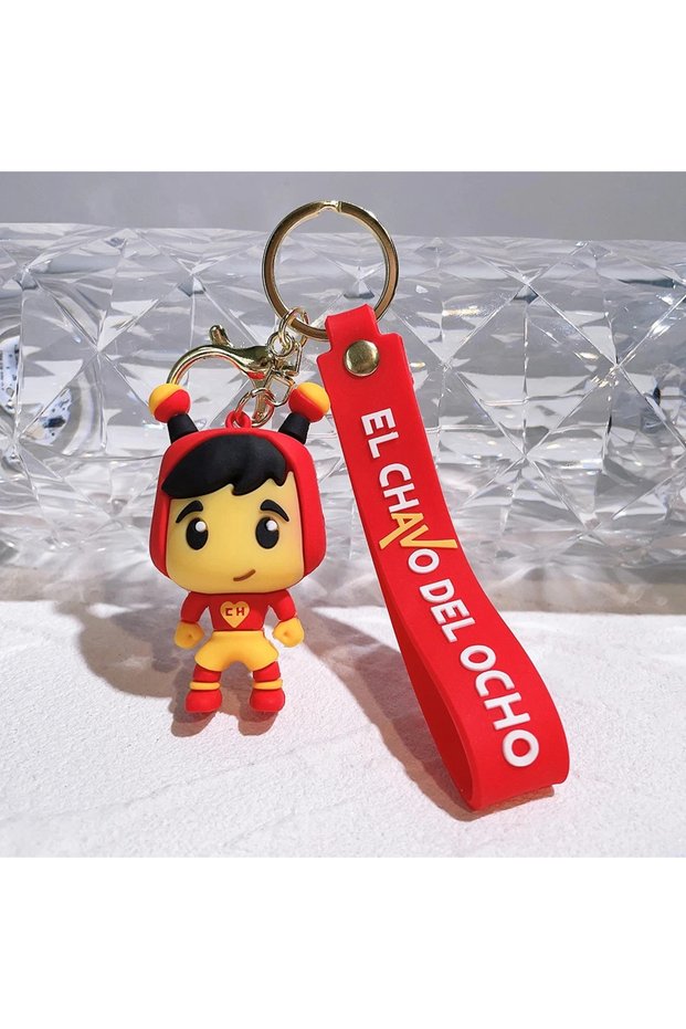E006-5 Lively and Humorous Anime El Chavo Del Ocho Keychain - Funky Key Ring for Bags, Cars, and Gif