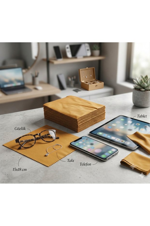 Microfiber Glasses Cloth Mustard Color