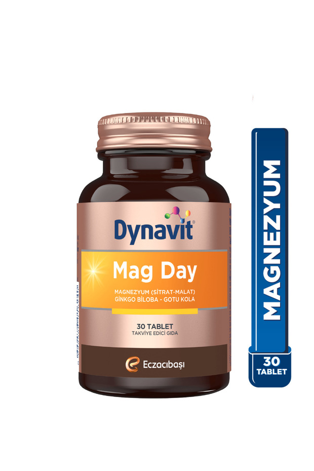 Mag Day 30 Tablets - Morning/Daytime Magnesium - Magnesium Citrate & Malate, Gotu Kola, Ginkgo Biloba, B6 Vit