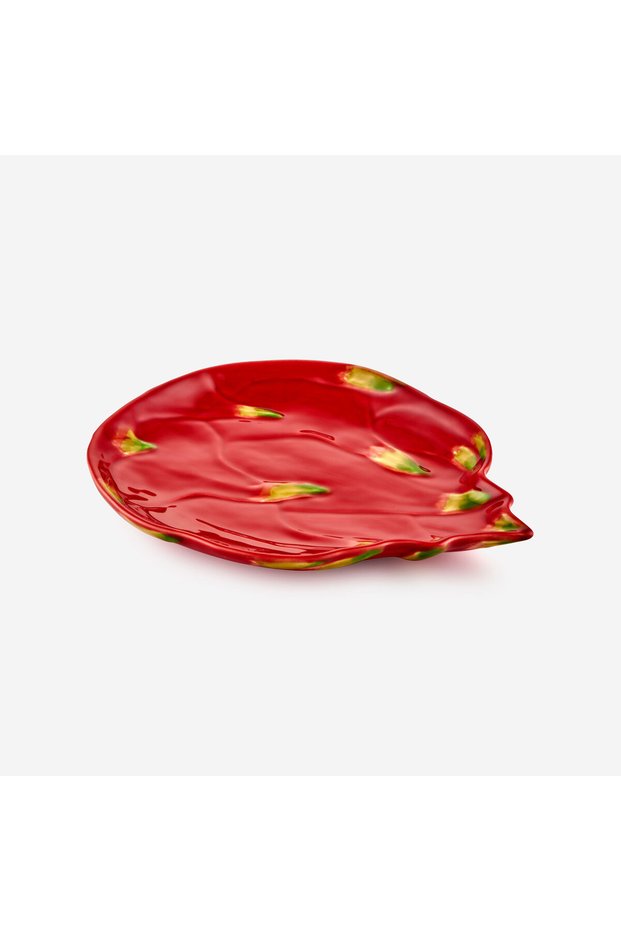 Tropical Fruits Pink Ceramic Dinner Plate 26 cm