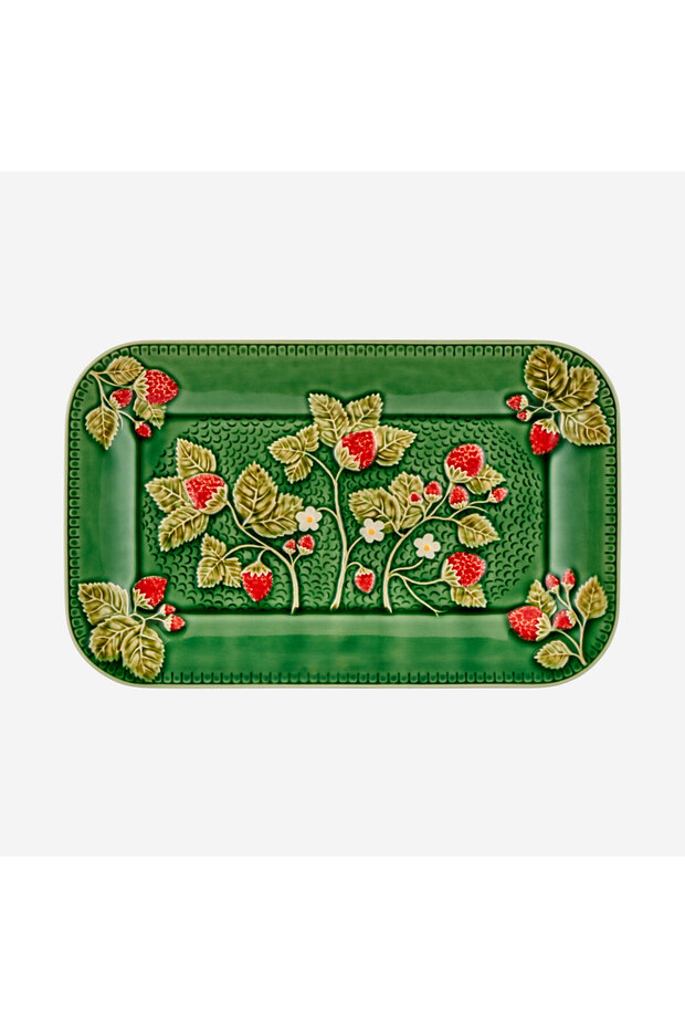 Strawberries Green Ceramic Serving Plate 34 cm