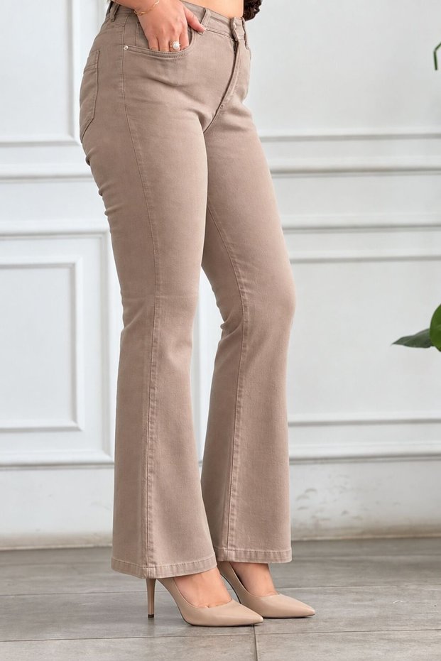 High Waist Lycra Flare Jeans