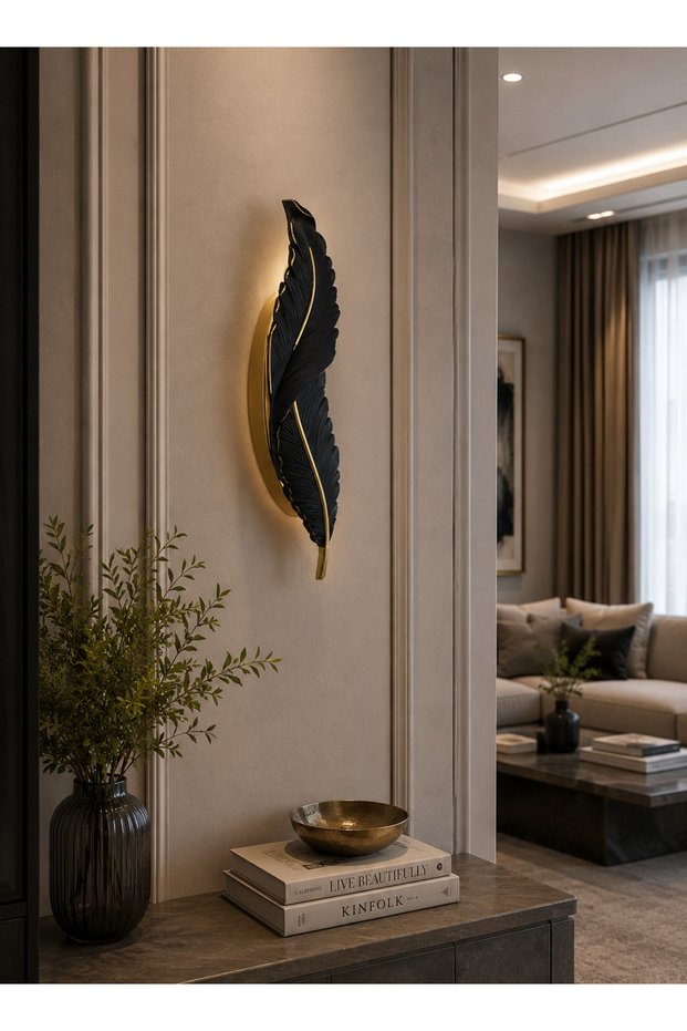 أبليك جداري LED باللون الفضي بثلاث درجات إضاءة لغرفة النوم