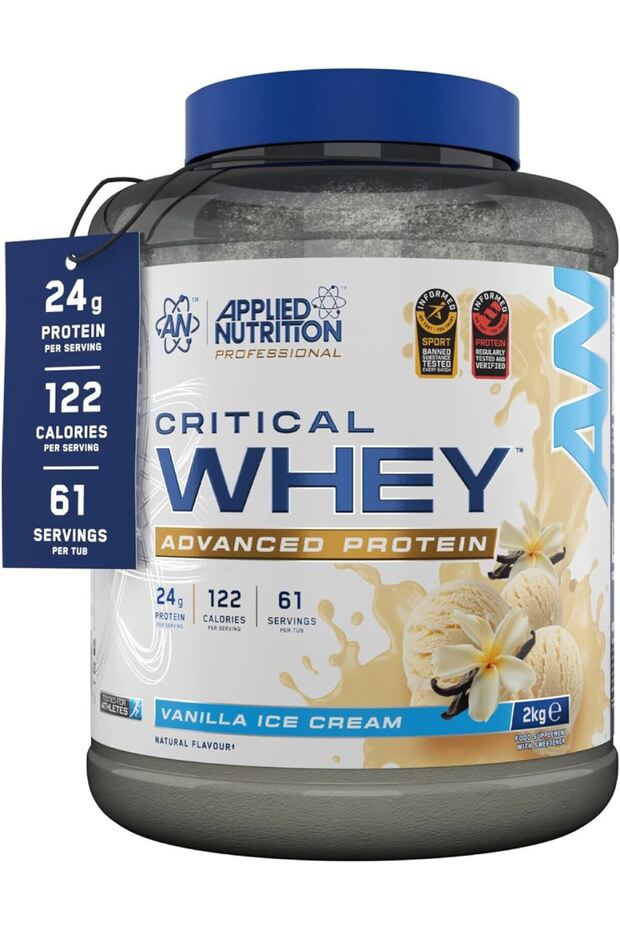 Critical Whey Blend, Whey Protein Powder High Protein - Protein Shake - Supplement - Vanilla Ice Cream, (2 kg - 61 Servings)