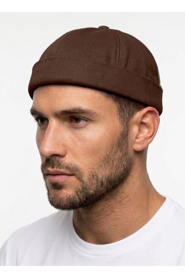 Premium Unisex Vintage Docker Kep Streetwear Hat - Adjustable Cotton Gabardine Retro Brimless Sailor Cap