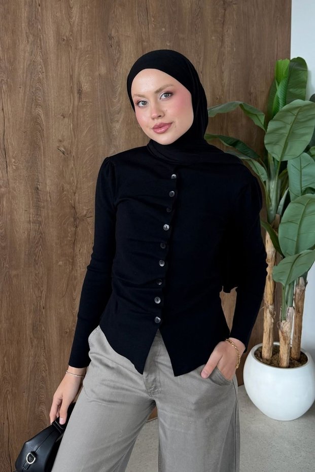Elegant Corsman Cardigan Black