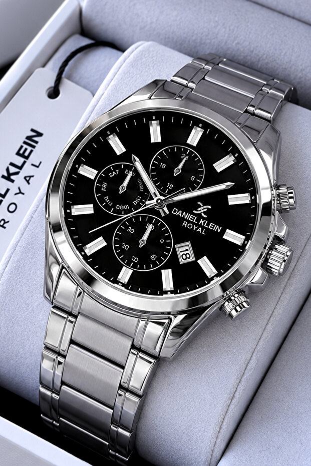 Gift Original Men's Wristwatch 3 ATM Waterproof Silver Color Steel Strap Dke2023c1