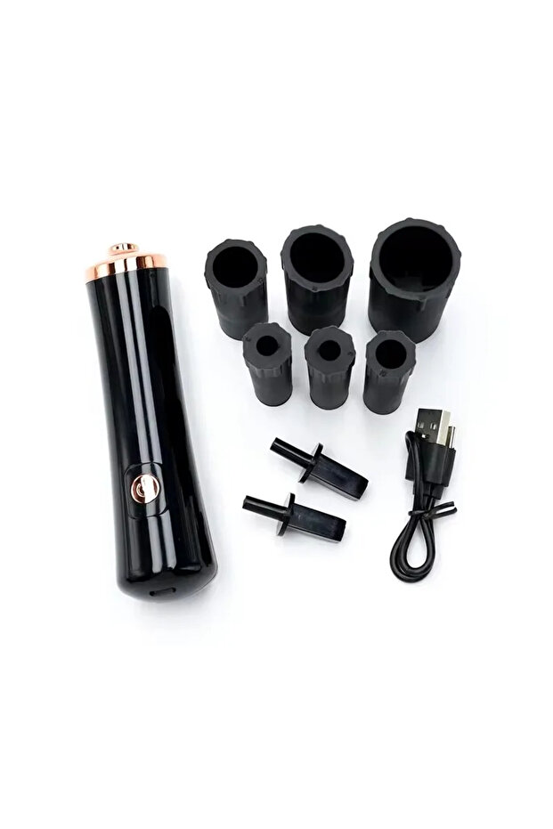 A0018-USB Black With 2pcs Connector 6pcs Glue Cover Die Electric Eyelash Glue Shaker for Nail Polish