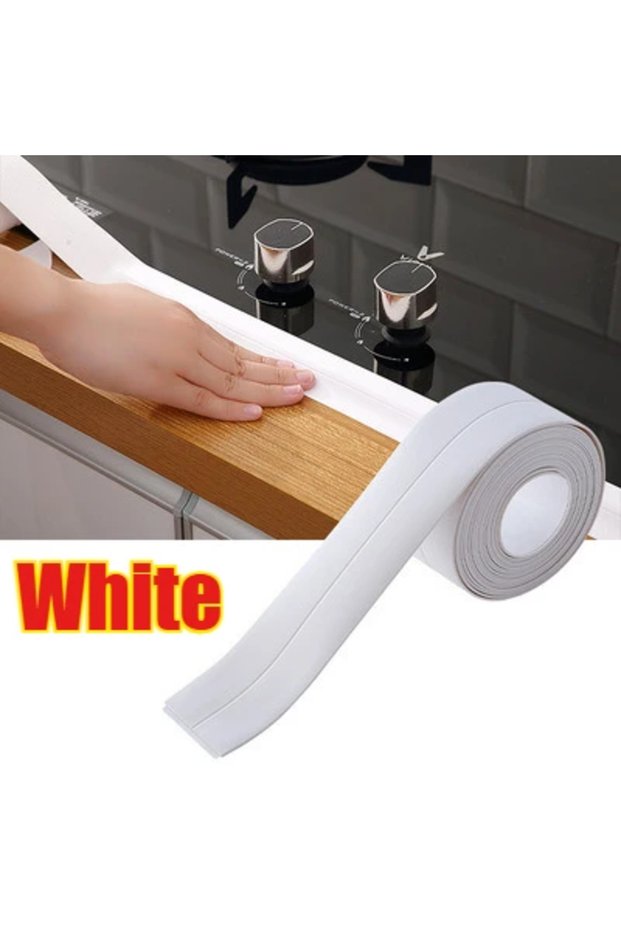 3.8cm 3.2m white PVC Waterproof Sealing Tape Bathroom Toilet Caulk Tapes Kitchen Sink Countertop Mil