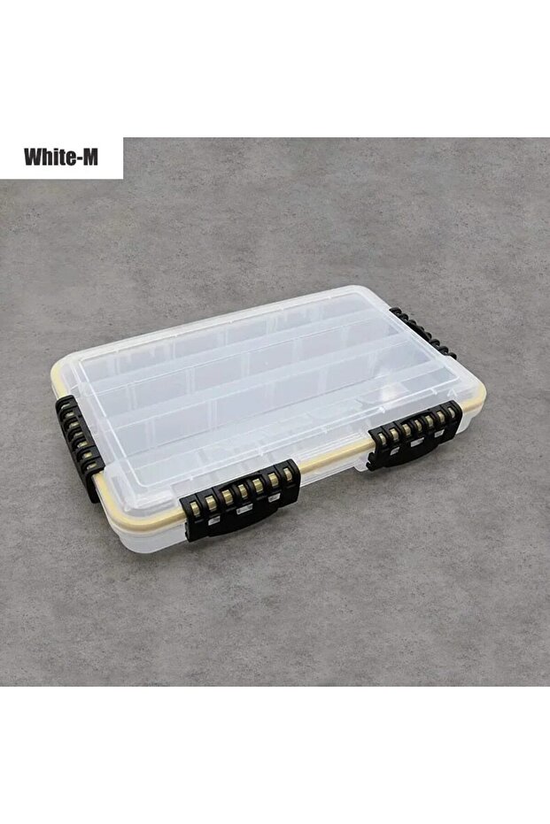 white M Waterproof Fishing Tackle Box Large Capacity Fishing Accessories Tool Storage Box Fish Hook