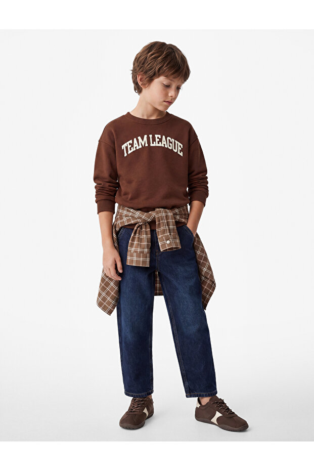 Printed Crew Neck Long Sleeve Oversize Sweatshirt