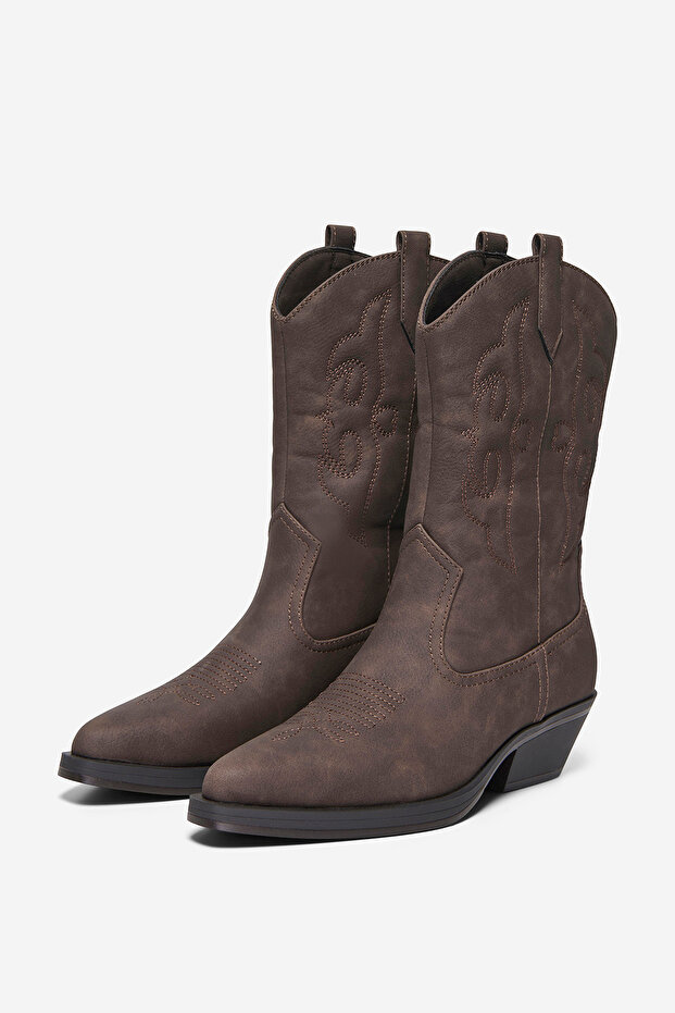 Women's ONLBRONCO-3 PU Mid Cowboy Boot