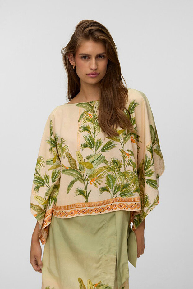Women's VMHEATHER Long Sleeve Cape Woven Top
